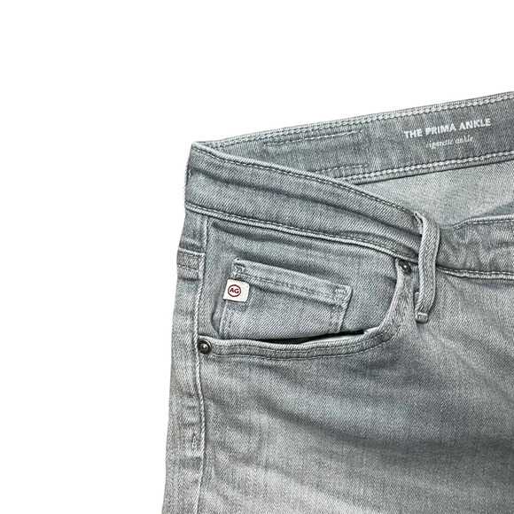 Adriano Goldschmied The Prima Ankle Jeans Light Gray Raw Hem Women's 28R - Picture 3 of 11